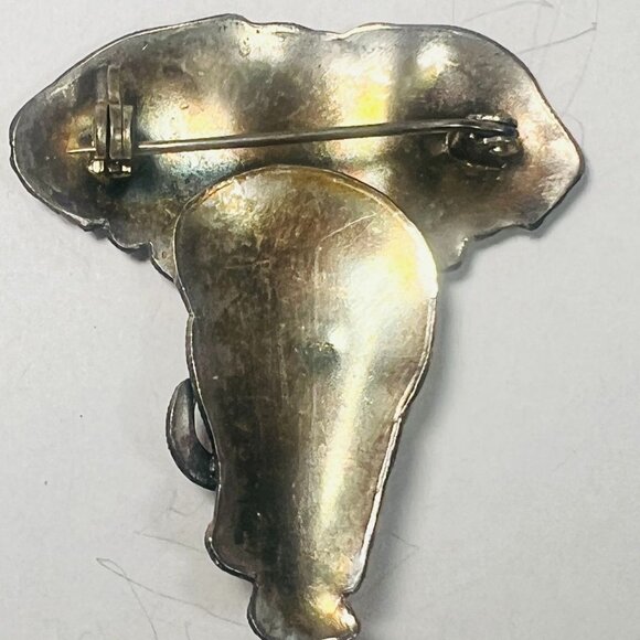 Zarlite Elephant Brooch Pin Enamel Blue Purple silver-plated nickel-free jewelry - Picture 5 of 6